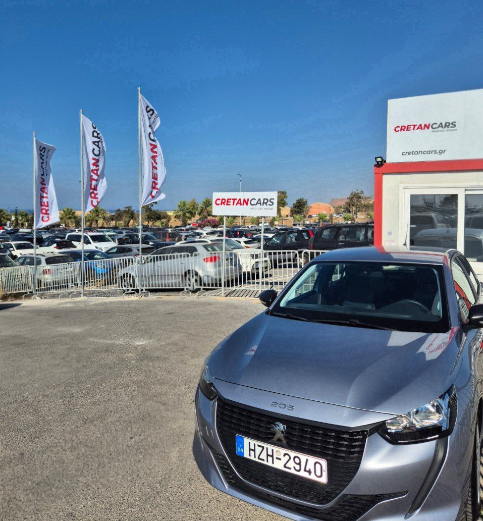 CretanCars parking at Heraklion Airport
